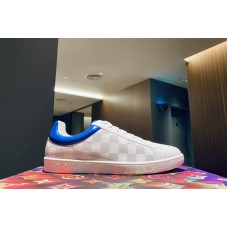 Louis Vuitton 1A8B63 LV Luxembourg sneaker in Blue grained calf leather With Damier pattern