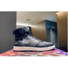 Louis Vuitton 1A8EAN LV Rivoli sneaker boot in Eclipse Monogram and Monogram Reverse canvas
