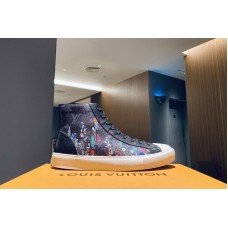 Louis Vuitton 1A7R2F LV Tattoo sneaker boot in dark-gray Monogram Eclipse canvas