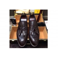 Louis Vuitton Original Crocodile Leather Loafer and Shoes Brown