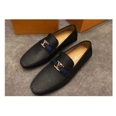 Louis Vuitton LV Hockenheim Loafer And Shoes Black Calf Leather Gold Buckle