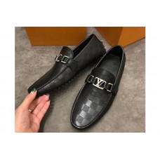 Louis Vuitton LV Hockenheim Loafer And Shoes Black Damier Embossed Calf leather