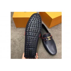 Louis Vuitton LV Hockenheim Loafer And Shoes Blue Damier Embossed Calf leather