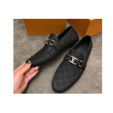 Louis Vuitton LV Hockenheim Loafer And Shoes Damier Embossed Calf leather Black