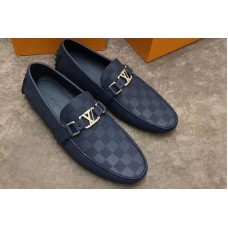 Louis Vuitton LV Hockenheim Loafer And Shoes Damier Embossed Calf leather Blue