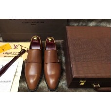 Louis Vuitton LV Monceau Buckle Shoes Brown Calf Leather