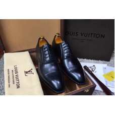 Louis Vuitton LV Monceau Richelieu Shoes Black Calf Leather