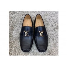 Louis Vuitton LV Montaigne Loafer Shoes Calf Leather Black