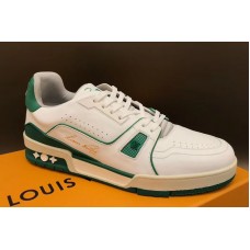 Louis Vuitton 1A54HS LV Trainer Sneaker and Shoes Green Calf Leather