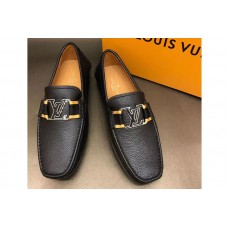 Louis Vuitton LV Monte Carlo Moccasin Shoes Black and Yellow Calf Leather