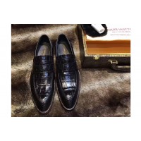 Louis Vuitton Original Crocodile Leather Loafer and Shoes Black