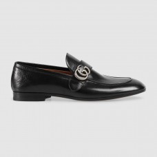 Gucci Black Leather GG Loafer