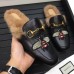 Gucci Black Princetown Slipper With Bee