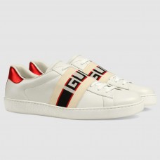 Gucci Men's Elastic Stripe White Sneaker