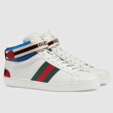 Gucci Men's White Stripe Ace High-top Sneaker