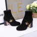 Gucci Black Velvet Ankle Boot With Bee