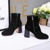 Gucci Black Velvet Ankle Boot With Bee