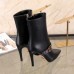Gucci Black Leather Sylvie Ankle Boots