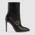 Gucci Black Leather Sylvie Ankle Boots