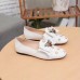 Gucci White Leather Ballet Flat With Bow