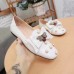 Gucci White Leather Ballet Flat With Bow