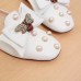 Gucci White Leather Ballet Flat With Bow