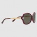 Gucci Burgundy Frame Acetate and Metal Sunglasses