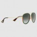 Gucci Green Aviator Metal Sunglasses