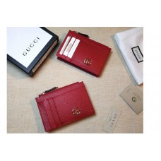 Gucci 574804 GG Marmont card case in Red Leather