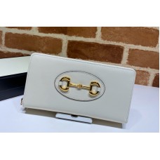 Gucci 621889 Gucci 1955 Horsebit zip around wallet in White leather