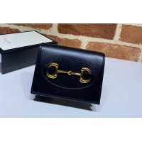 Gucci 621892 Gucci 1955 Horsebit card case wallet in Black leather