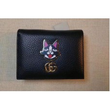 Gucci 499325 Leather Card case with Bosco Black