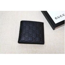 Gucci 145754 Bi-Fold GG Leather Wallet Black