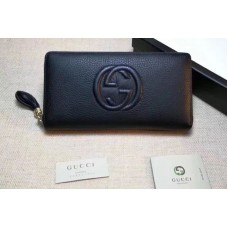 Gucci 308004 Soho Original Leather Zip Around Wallets Black