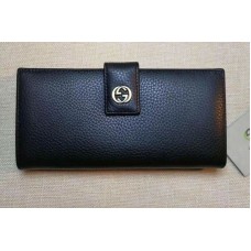 Gucci 337335 Calf Leather Wallet Black