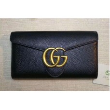 Gucci 400586 GG Marmont Continental Wallet Black