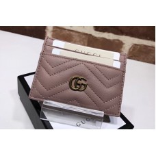 Gucci 443127 GG Marmont Original Matelasse Leather Card Case Pink