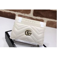 Gucci 443127 GG Marmont Original Matelasse Leather Card Case White