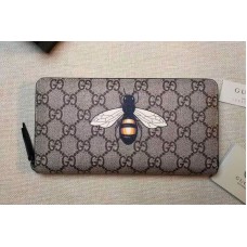 Gucci 451273 Bee print GG Supreme zip around wallet