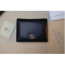 Gucci 456126 Leather card case Wallets Black