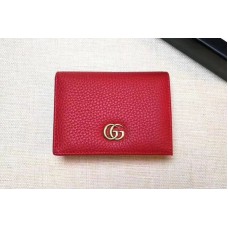 Gucci 456126 Leather card case Wallets Red