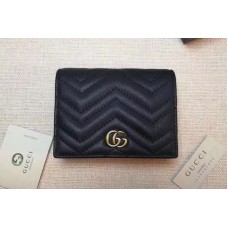 Gucci 466492 GG Marmont Card Case Wallets Black