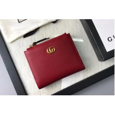 Gucci 474747 Calfskin Leather Wallet Red