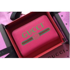 Gucci 496319 Print Leather Card Case Rosy