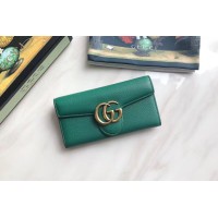 Gucci GG Marmont Matelasse Leather Wallet 400586 Green