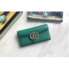 Gucci GG Marmont Matelasse Leather Wallet 400586 Green