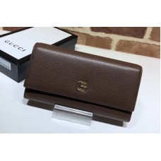 Gucci 456116  Leather Continental Wallet Coffee