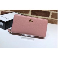 Gucci 456117 Leather Zip Around Wallet Pink