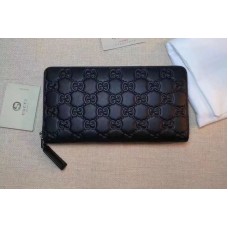 Gucci 307987 Microguccissima Leather Zip Around Wallet  Black