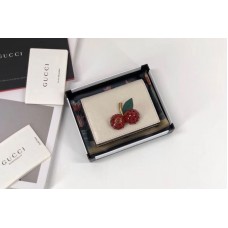 Gucci Signature card case with cherries 476050 White